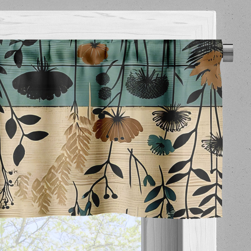 Floral Tailored Window Valance, 54" W x 12" L