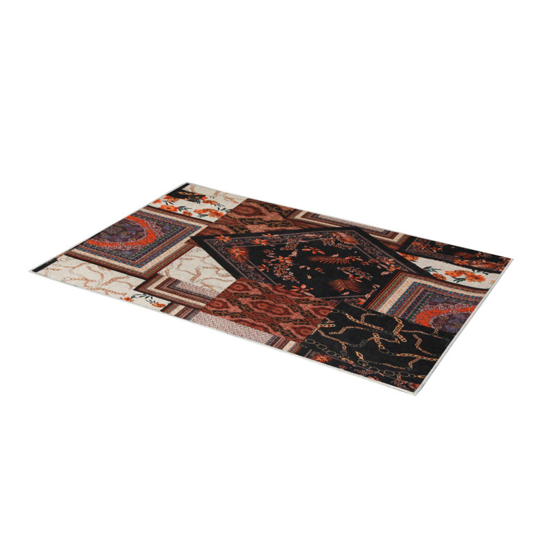 Soft Hall Carpet 2.6 x 4.9 Feet | 100% Polyester, 0.04 in Pile Height | Antibacterial, Non-Slip Underside | Woven with 3D Digital Printing | Machine Washable | Durable & Stylish for Entryways & Living Rooms