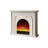 White Solid + Manufactured Wood Freestanding Fireplace-466925142