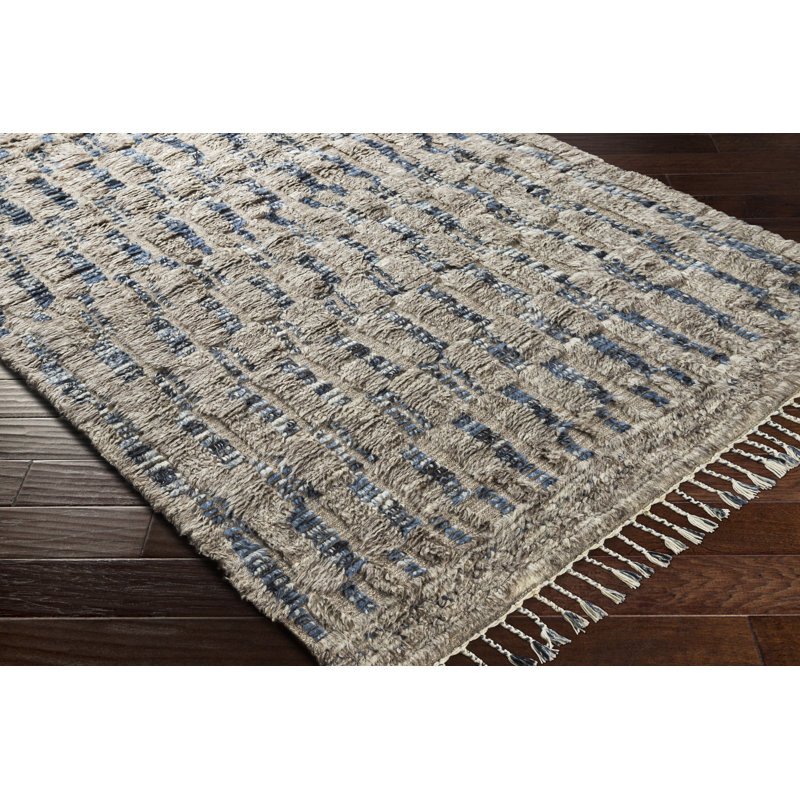Kenady Hand Knotted Wool Southwestern Area Rug, Rectangle 8'10" x 12'