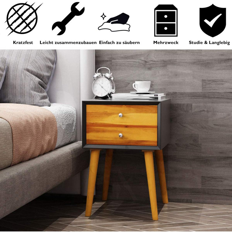 Olton End Table, Black, Brown