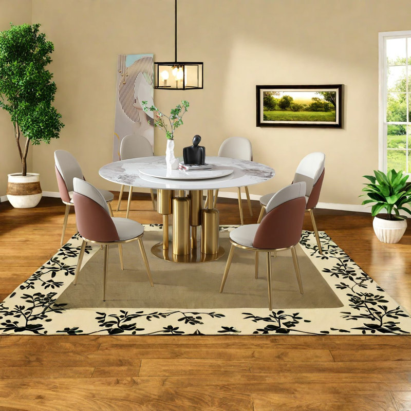 Ensembles de table de salle à manger élégants et modernes avec plateau en pierre frittée pour espaces compacts