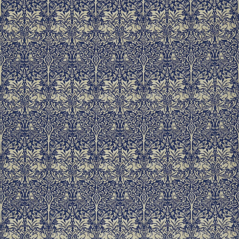 Brer Rabbit Fabric, Indigo/Vellum