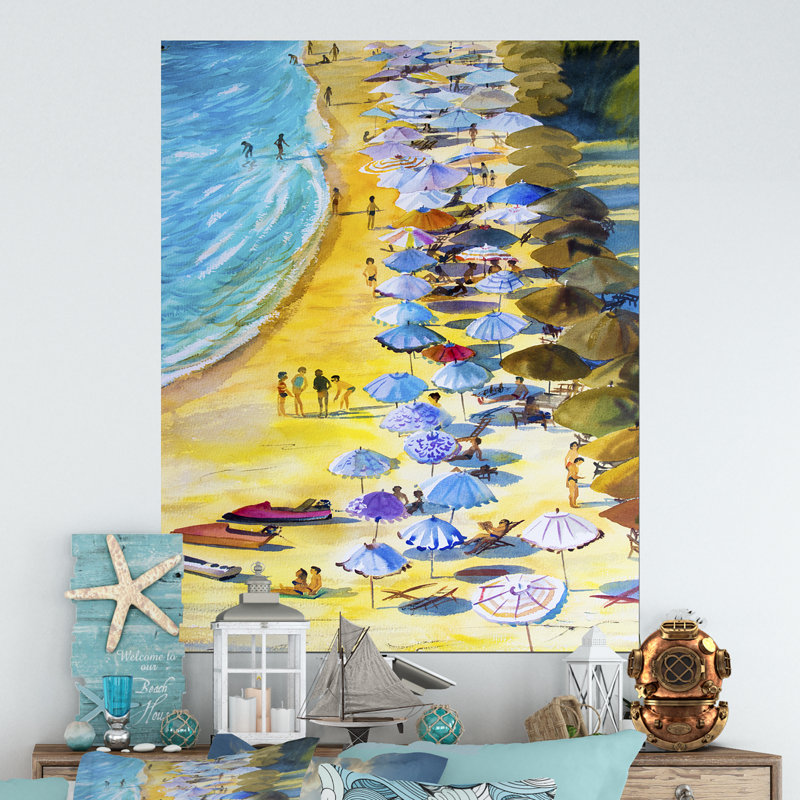 Art mural sur toile, "Aster Pastel Beach California"