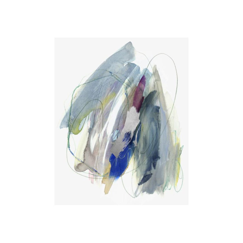 «Hoping III» par Emma McCartney - peinture sur toile tendue, H 38 po x l 30 po x P 1,5 po, Couche de verre