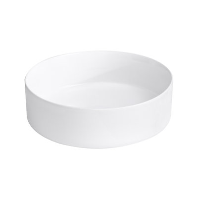 14" Round White Ceramic Vessel Bathroom Sink