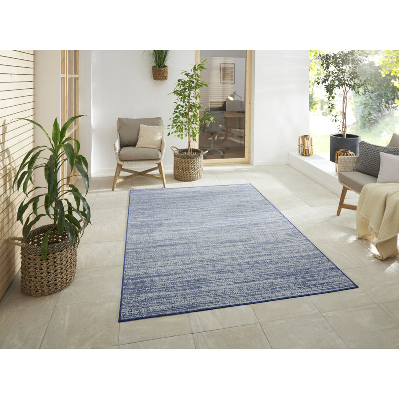 Machine Woven Blue Outdoor Rug, Rectangle 200 x 290cm