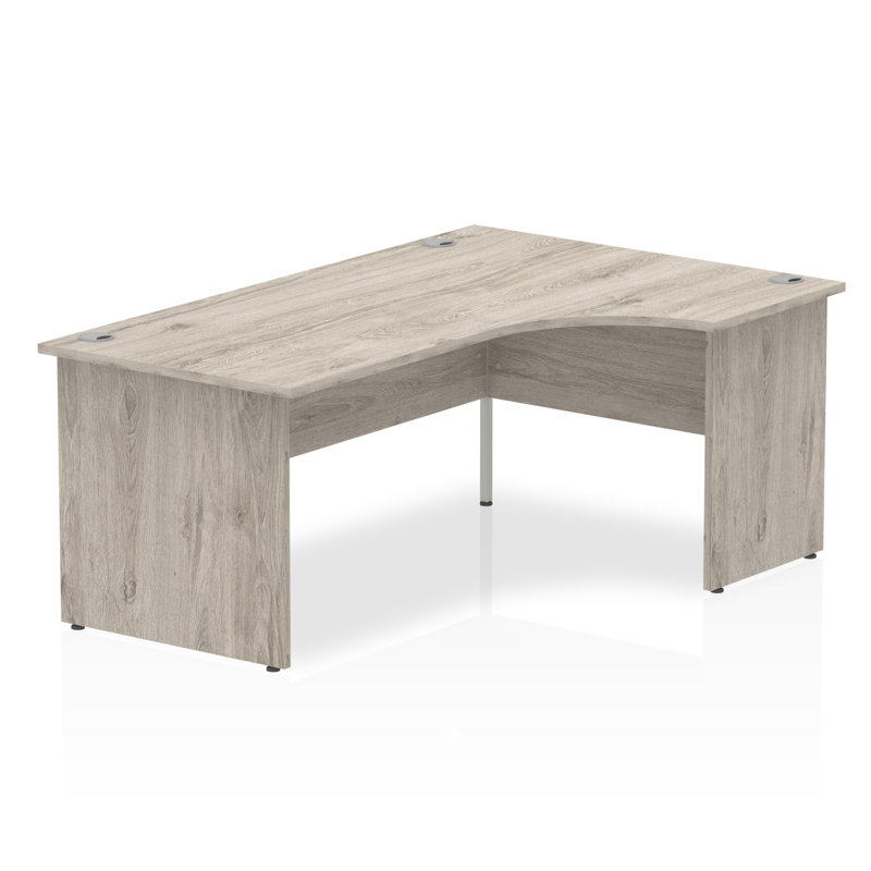 Zetta L-Shaped Solid Wood Base Executive Desk, Right Orientation, 73 x 180 x 80