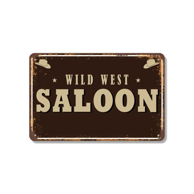 Wild West Saloon Street 12 Inch x 18 Inch Novelty Aluminum Sign
