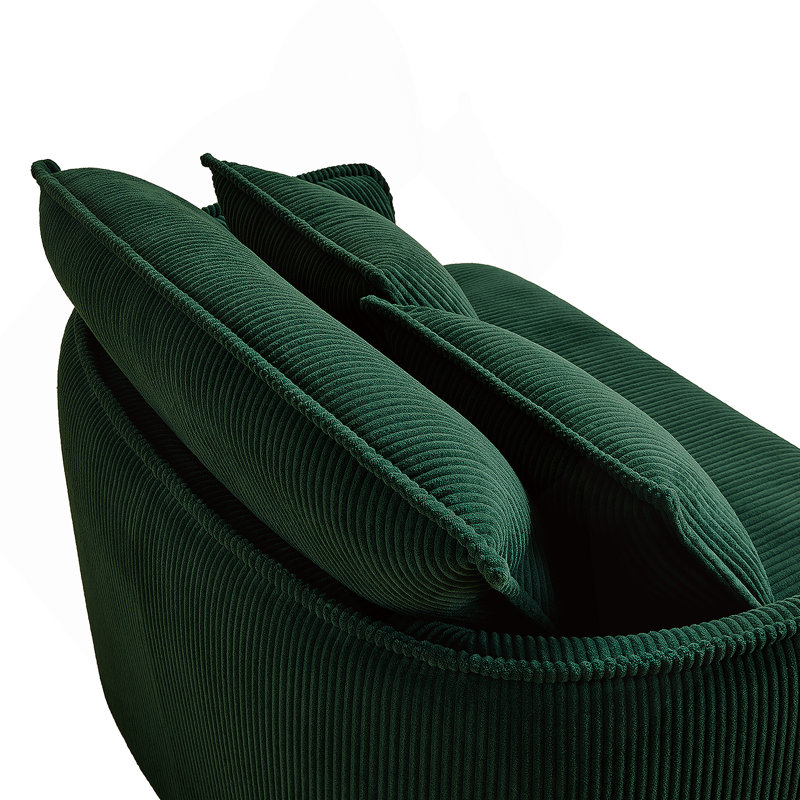 Luxurious Oversized Armchair with Lumbar Support and Matching Ottoman for Ultimate Comfort and Style, Green