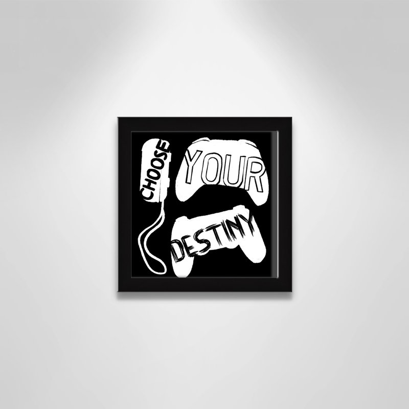 «Choisissez votre destinée», art encadré, H 9 po x l 9 po x P 1,19 po, Encadré de boîte noir