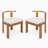 Acacia Wood Armless Outdoor Dining Chair with Cushions Set