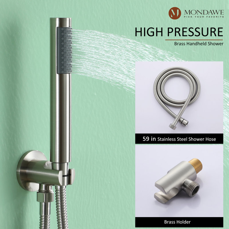 Calder Complete Shower System with Rough in-Valve, Brush Nickel