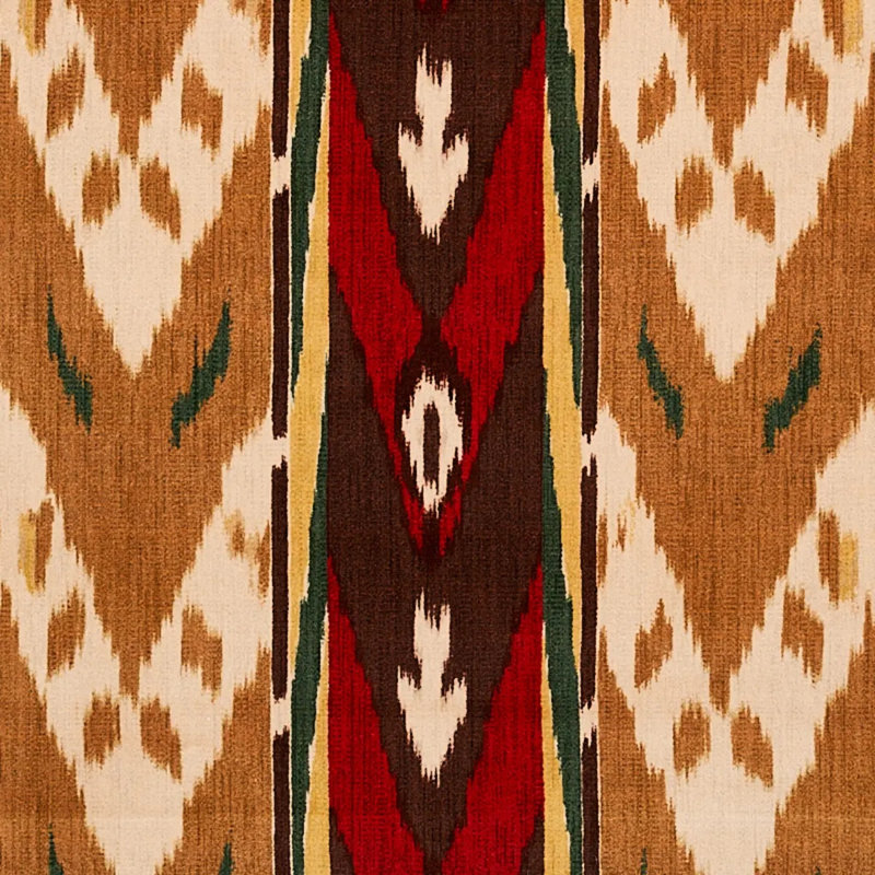 Samar Ikat Velvet Fabric, Gold