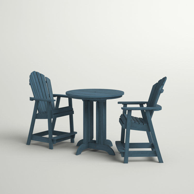 Anette 2-Person 36" Round, Counter-Height Dining Set, Nantucket Blue