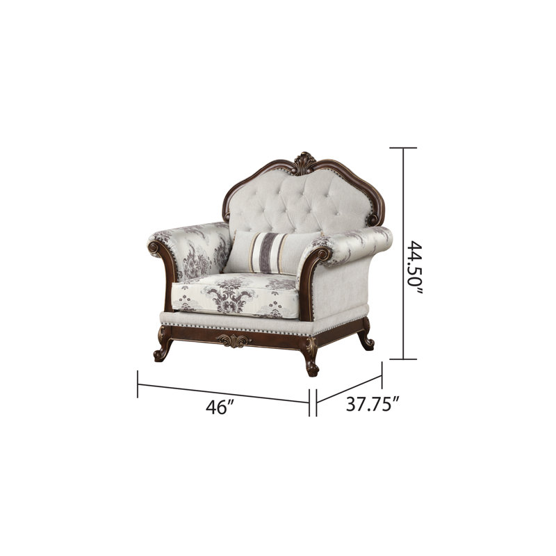 Chaise capitonnée de style traditionnel