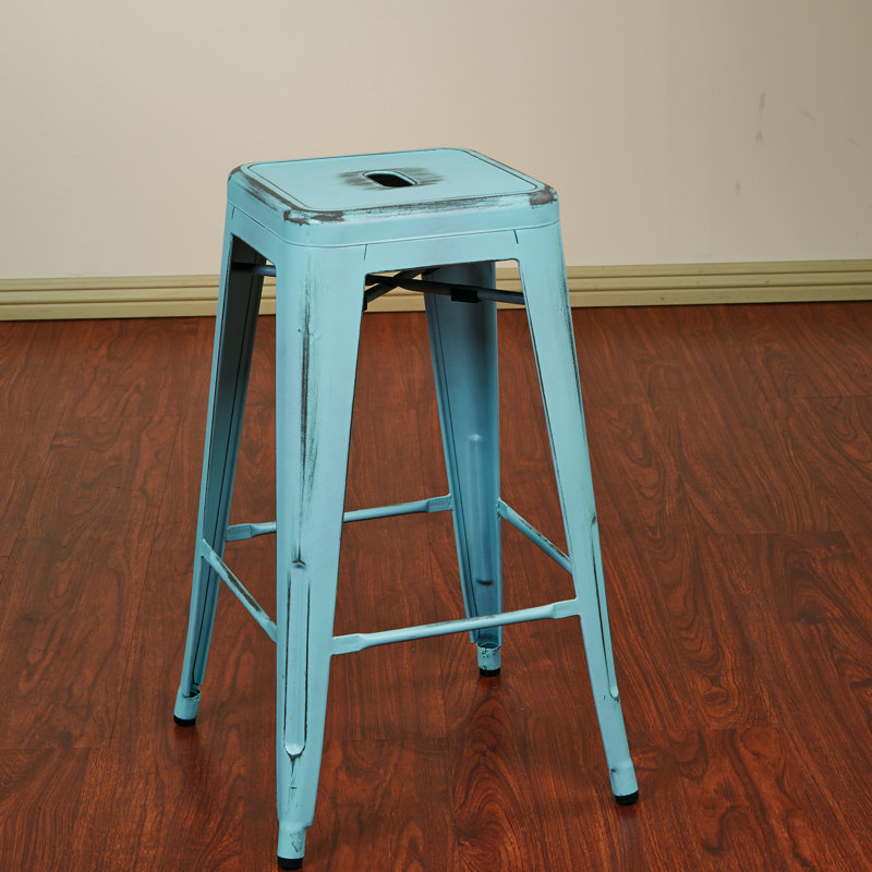 Tabouret de comptoir 26,25 po Mikayel, Bleu ciel antique