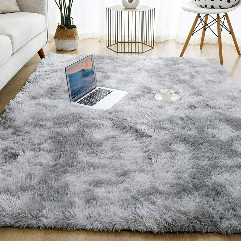 Chalandra Solid Colour Shag Area Rug, Rectangle 160 x 230cm