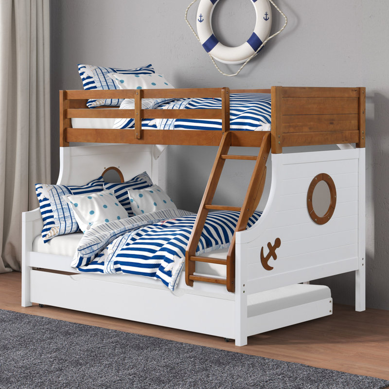 Evie Bunk Bed With Trundle, Brown