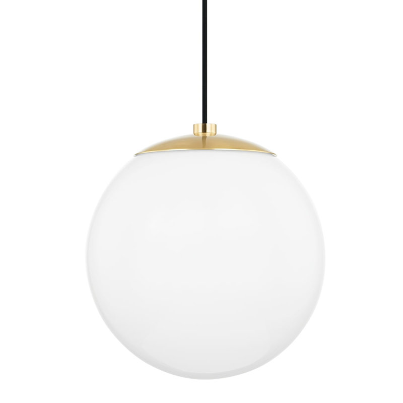 Luminaire suspendu sphérique 1 lumière Luna, Laiton vieilli