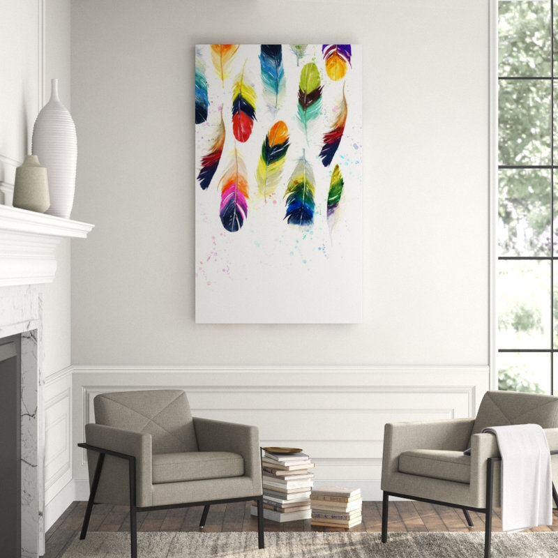 Bright Plumes Print by Emma Brooks, 67" H x 40" W, Glass Coat