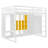 Full Size Wooden Loft Bed with Wardrobe, Shelves & Cabinet – Space-Saving Kids & Teen Bedroom Furniture, White+Yellow-2099601932-2099601929