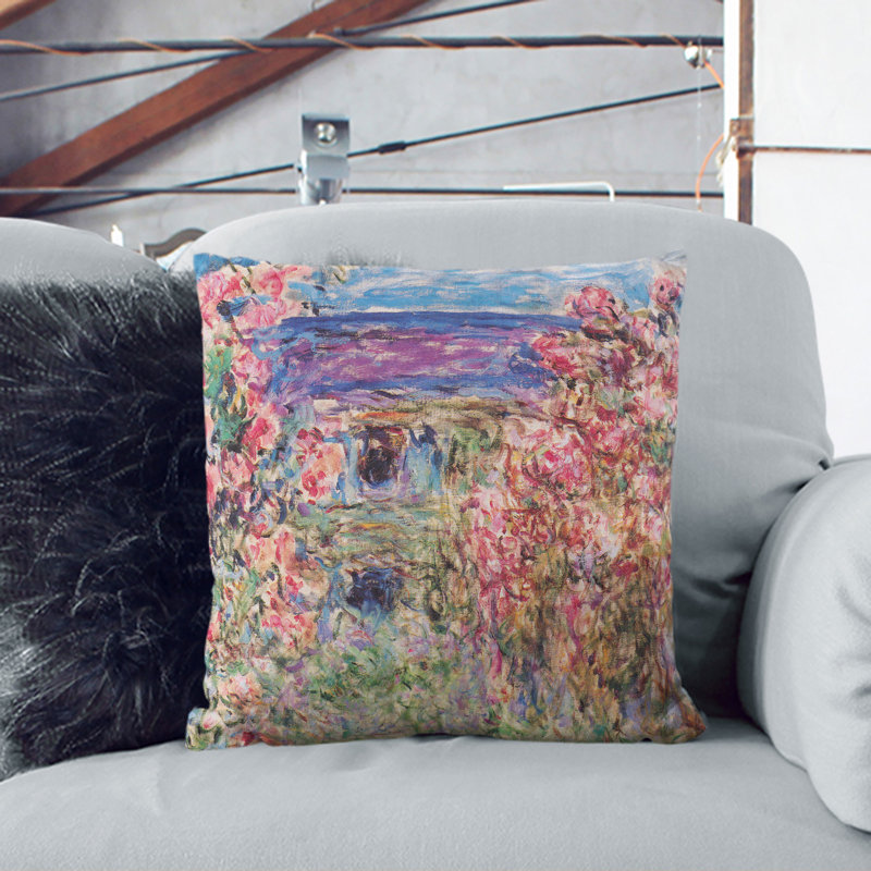 Rose House Scatter Cushion, White, 55cm H x 55cm W x 20cm D