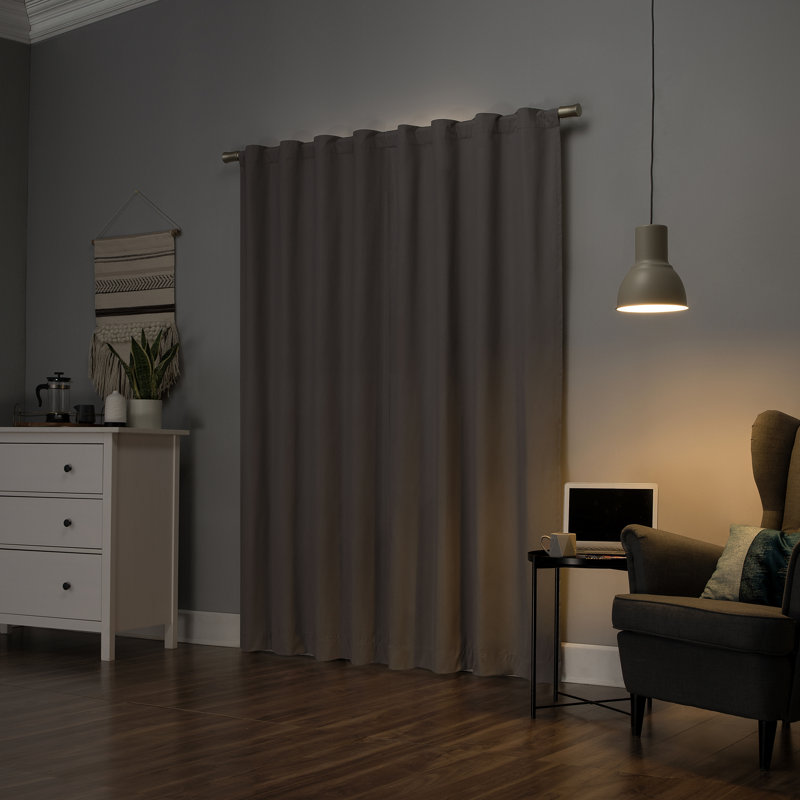 Rideau 100% thermique occultant avec passe-tringle et passe-tringle - Basics by Wayfair ™, Gris, L 40 po x L 63 po