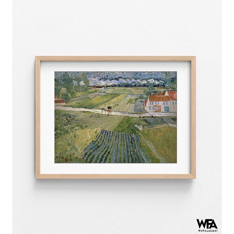 Paysage avec chariot et train par Vincent Van Gogh, impression de nature, art mural paysage, impression de Van Gogh, art mural