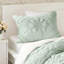 Édredon simple en sauge, avec un motif floral romantique, une douceur gonflée, un tissu respirant, - standard 100 et toutes saisons sauge 2 pièces, motif, texture, tricot, sécuritaire