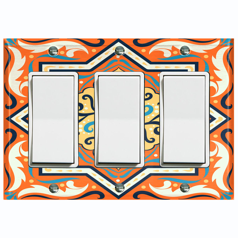 Plaque murale berçante 3 bandes Elegant Tile, Orange