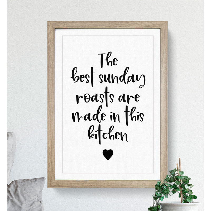 Sunday Roasts - Picture Frame Typography, 48cm H x 36cm W x 2cm D, Oak