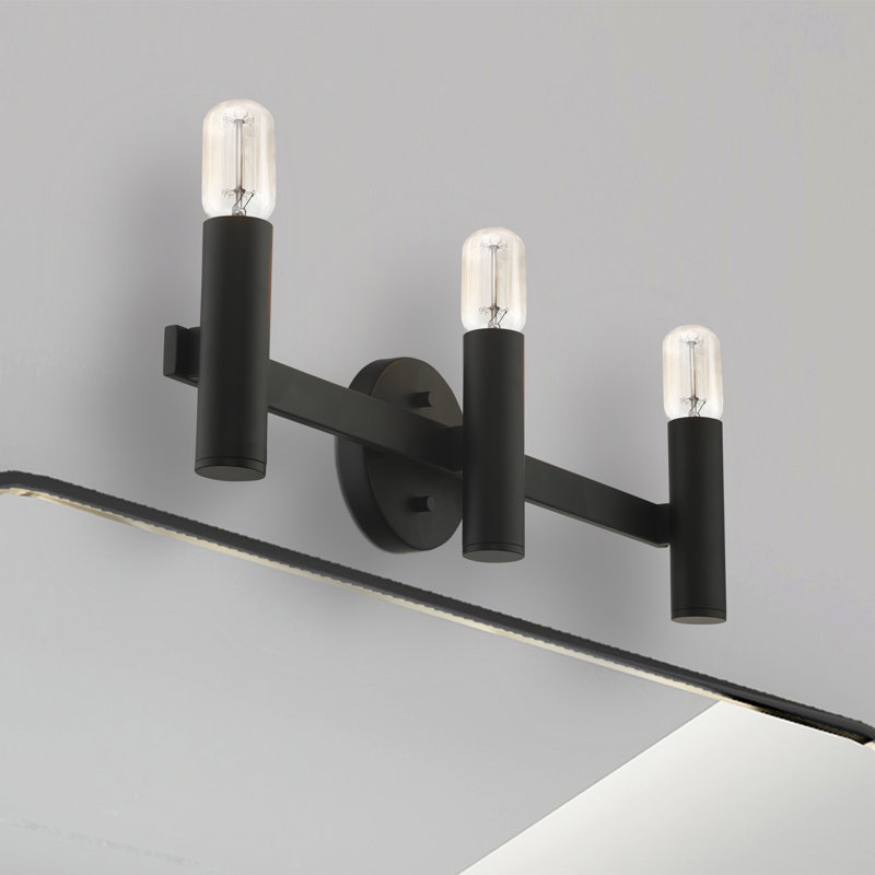 Éclairage de salle de bain à intensité variable 3 lumières Johns, Noir