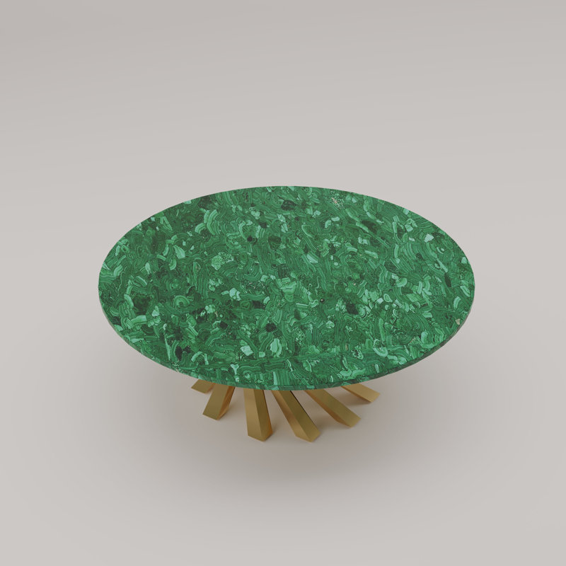 Table basse Volute, Malachite, Doré