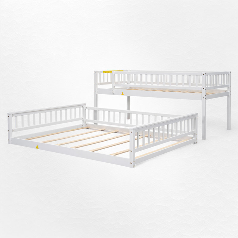 Bunk Bed, White, Twin Extra Long Over Queen