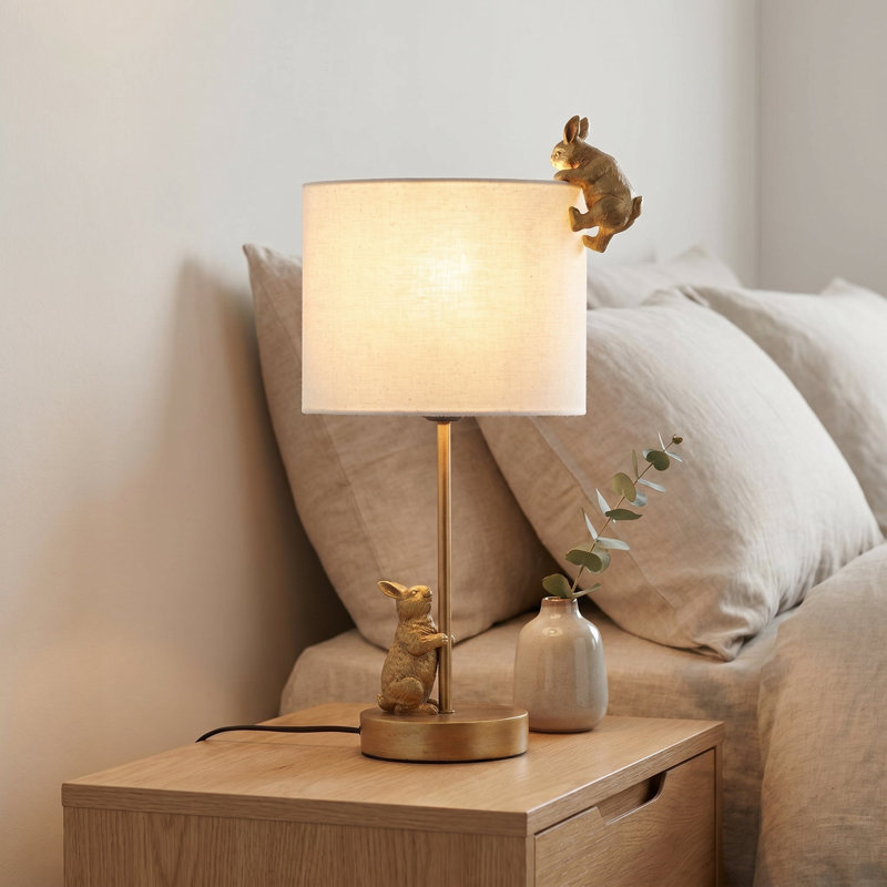 Two Rabbits Playing Table Lamp