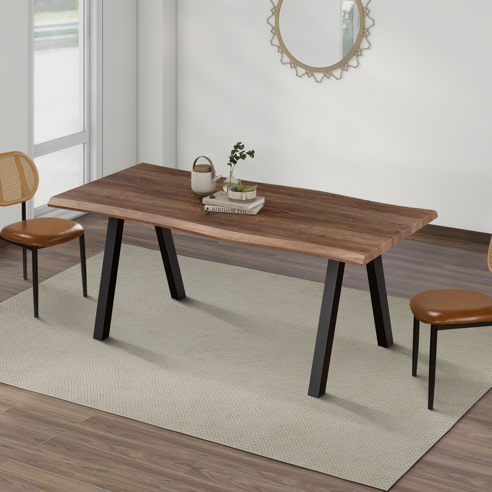 17 Stories 70" Free Form Dining Table - Wayfair Canada