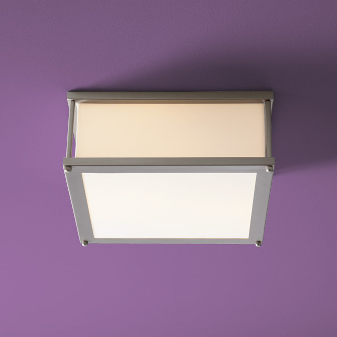 Plafonnier encastré 2 lumières Modulo, H 4,75 po x l 12 po x P 12 po