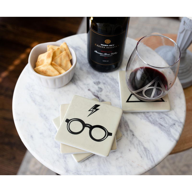 Ceramic Square 4 Piece Coaster Set