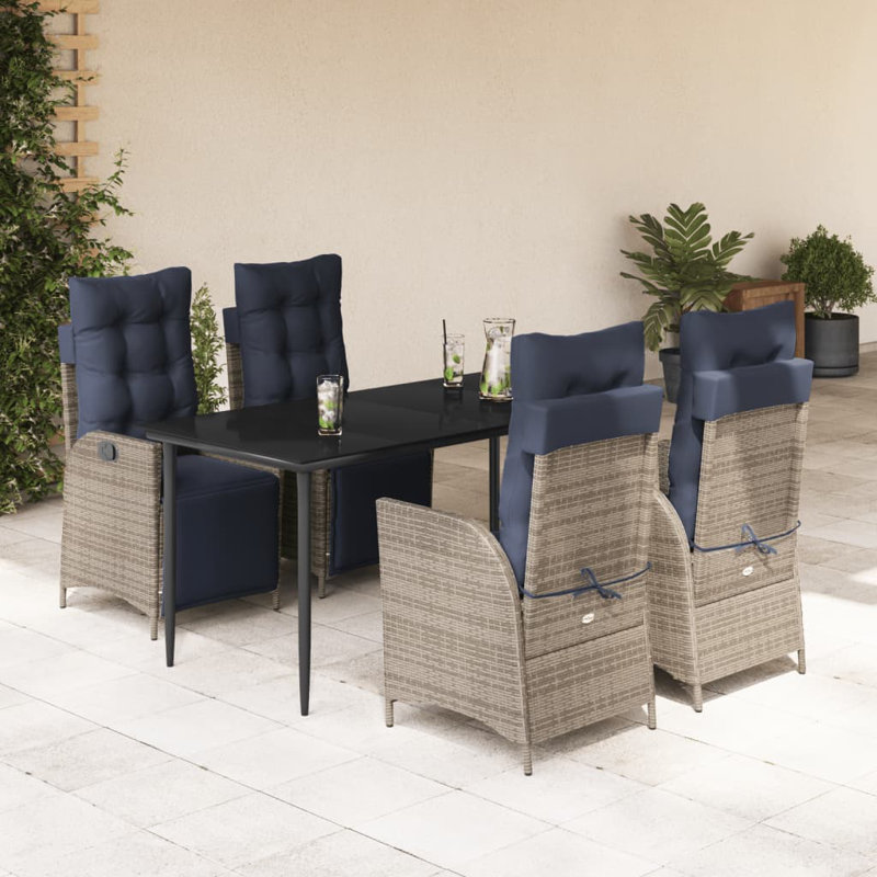 4 - Person Patio Dining Set with Rectangular Table , Cushions Included