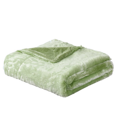 Plain Faux Fur Throw Blanket
