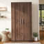 Armoire 2 portes en bois brun avec tablettes