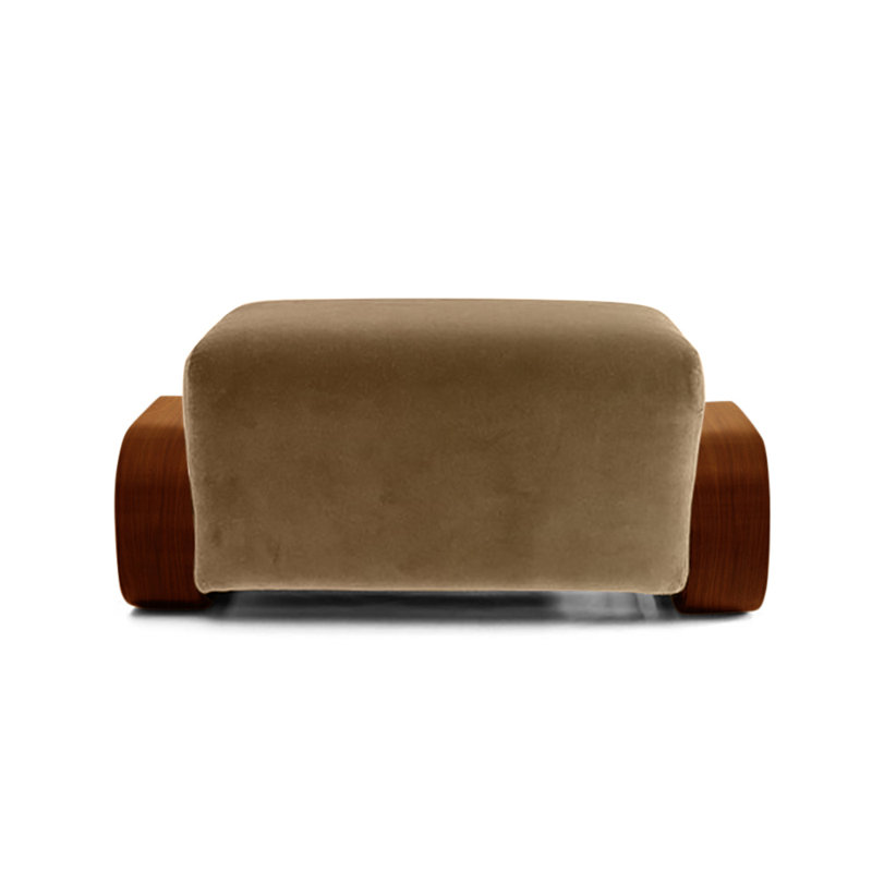 Repose-pieds Cayenne, Velours taupe