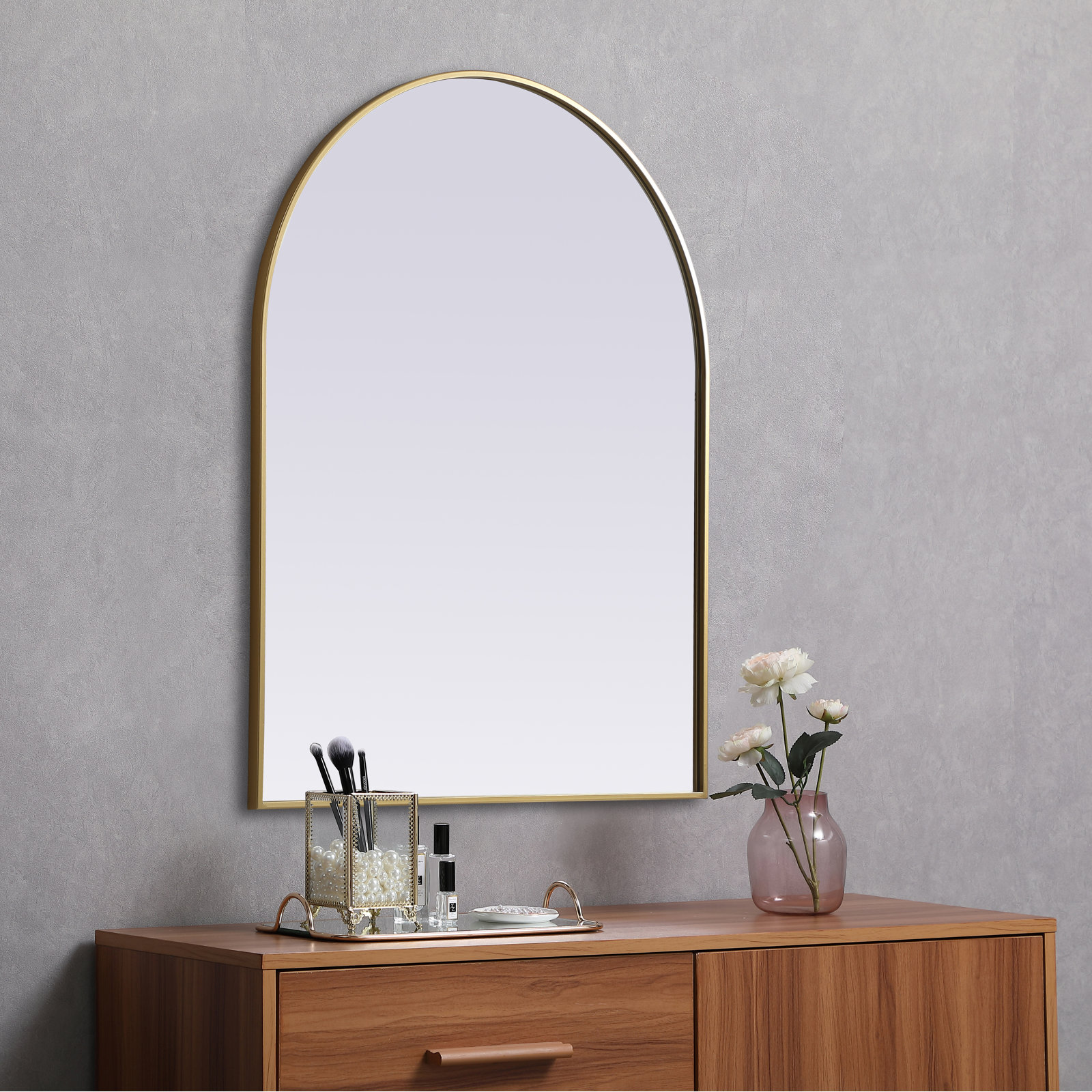Sabine 36" Accent Mirror, Brass, 42" x 33"