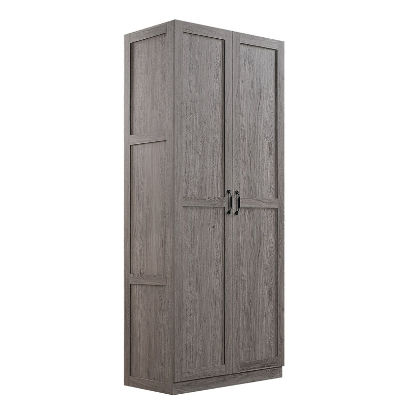 Armoire de rangement moderne Cornelia 2.0 avec 4 tablettes fixes et réglables grises, Gris