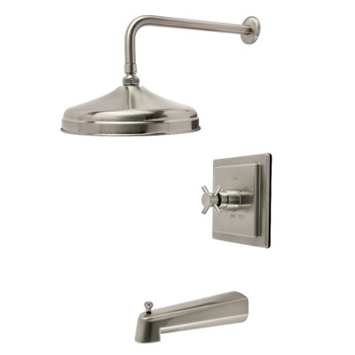 Robinet de baignoire et douche à pression équilibrée à poignée simple Kingston Brass Concord