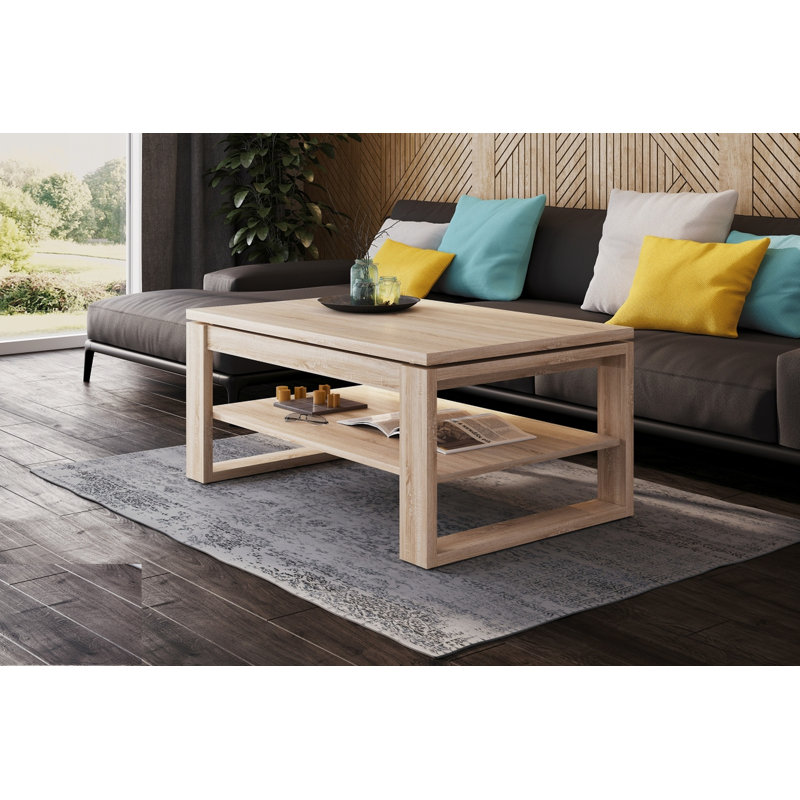 Sled Coffee Table with Storage, Sonoma Oak