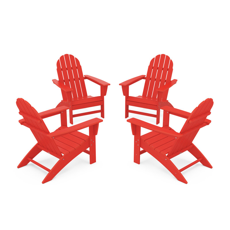 Ensemble de conversation POLYWOOD Vineyard Adirondack, Rouge coucher de soleil