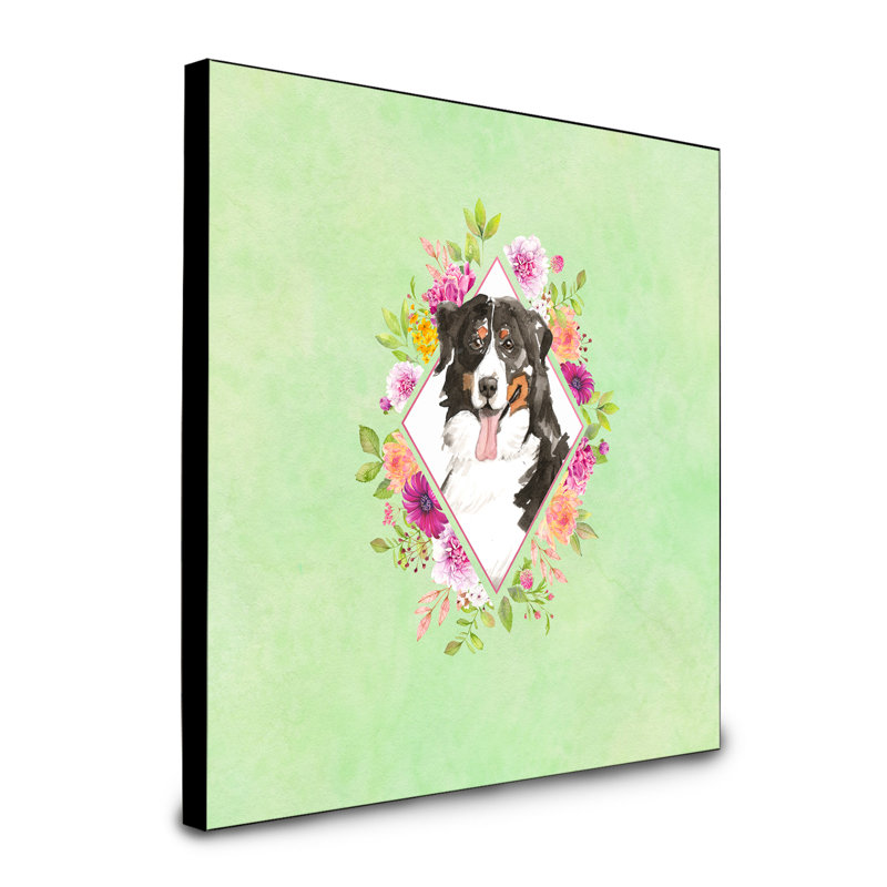 Panneau mural Dollman Flowers, Vert, Bouvier bernois brun