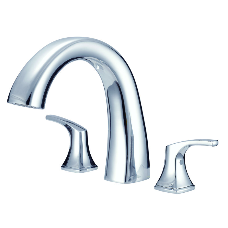Vaughn Double Handle Deck Mounted Roman Tub Faucet Trim, Chrome